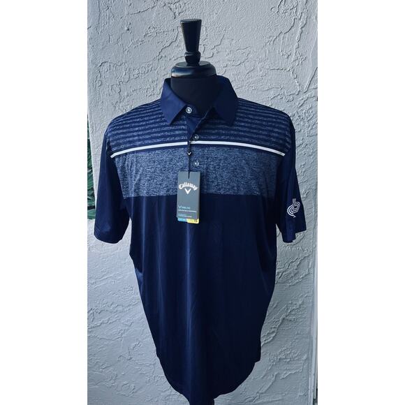 Callaway peacoat CGM620SU Polo Golf Shirt Large NWT - Picture 1 of 15